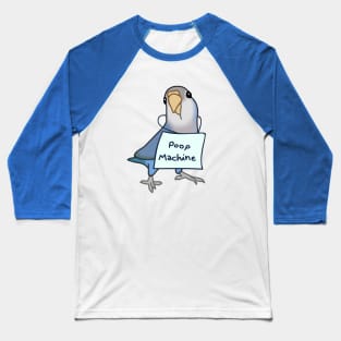 Grey Blue Lovebird - Poop Machine Baseball T-Shirt